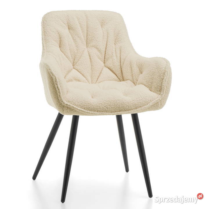 Krzesło Tapicerowane Siena Jasnobeżowe Boucle