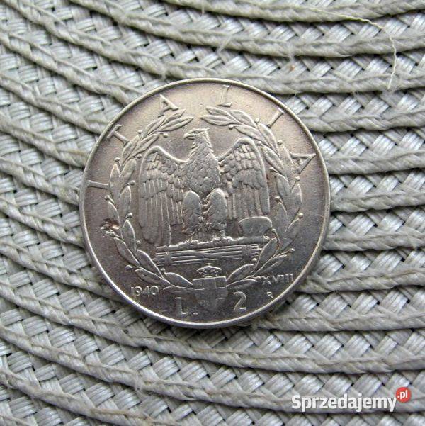 Włochy 2 Liry 1940r Nie Magnetyczna Kalisz sprzedam