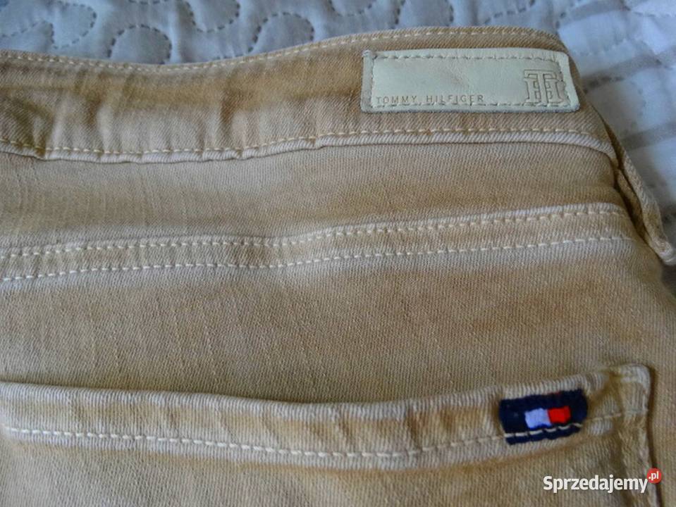 Spodnie Tommy Hilfiger Jegginsy o Prostym Kroju brązowy/beżowy