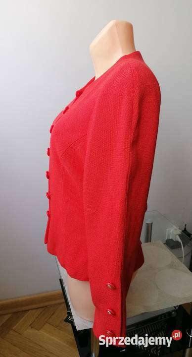 ELEGANCKA CZERWONA MARYNARKA ŻAKIET KUMIR42XL Rozmiar 42(XL) Łódź sprzedam