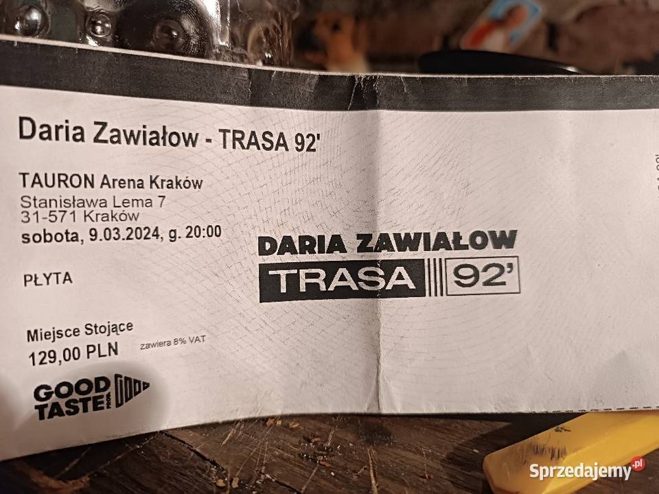 Bilet na koncert Darii Zawiałow TRASA 92 odsprzedam.