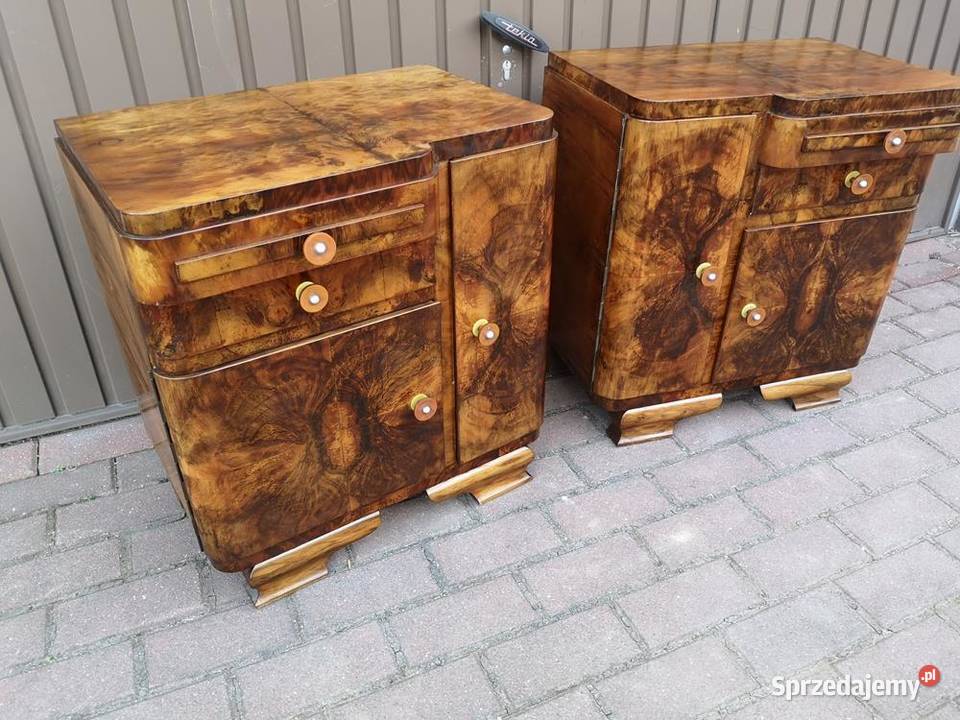 Stoliki Szafki Nocne Art Deco Orzech Stare Antyk Swarzędz