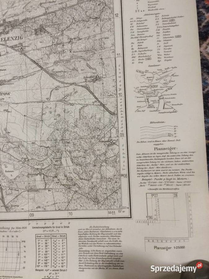 1222 SULĘCIN Niemiecka Mapa Sulęcina Szczecin