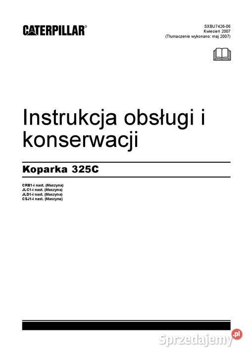 Instrukcja obsługi DTR koparka gąsienicowa małopolskie Kraków