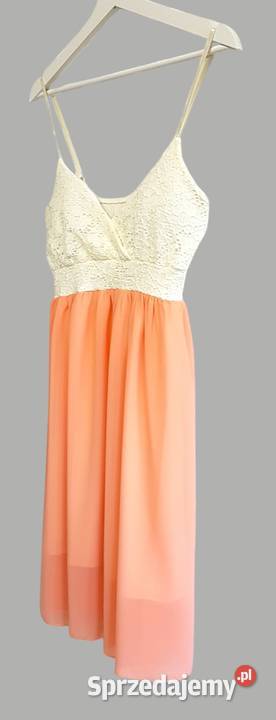 Damska sukienka białomorelowa na lato w koronkę Rozmiar 36(S) sprzedam