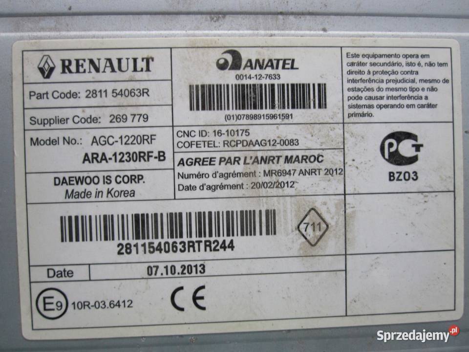MERCEDES CITAN I W415 14r radio 281154063R