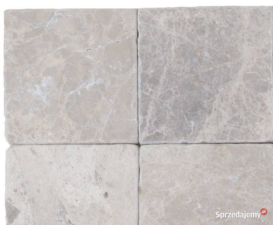 Kostki Marmur Atlantic Grey bębnowany 10x10x1 Płytki elewacyjne Rumia