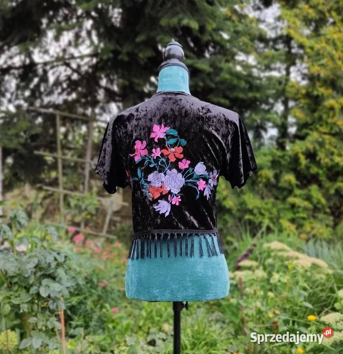 Bolerko kamizelka Lindex dzarna welur aksamit XS Rozmiar 36(S) Szczecin