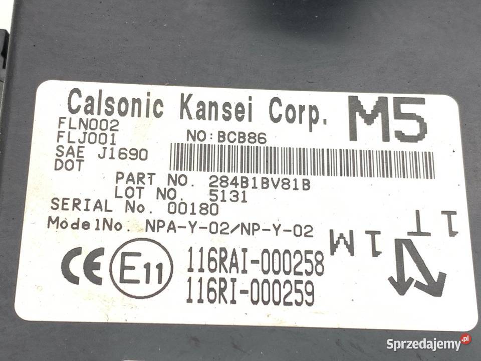 MODUŁ KOMFORTU NISSAN JUKE F15 116RAI000258 podkarpackie