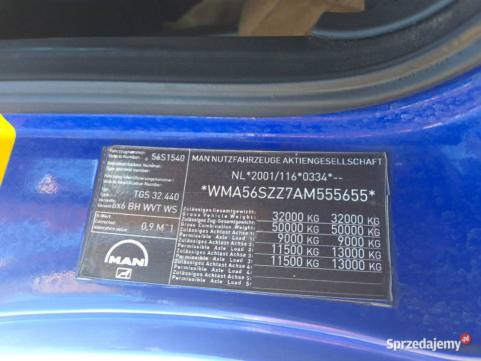 Rama 6x6 do zabudowy MAN TGS 24440 ZF manual 832325km Warszawa