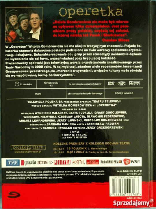 GOMBROWICZ Operetka GRZEGORZEWSKI GOGOLEWSKI część kolekcji mazowieckie Warszawa sprzedam