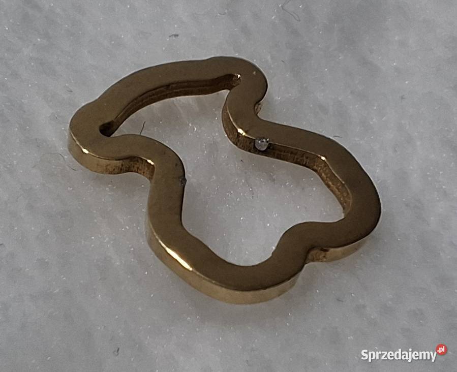 Wisiorek zawieszka misiu kolor złoty 12mm śląskie Czeladź