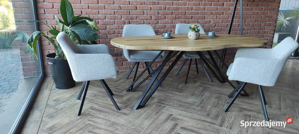 stół lity dębowy unikatowy kształt 200x100 Zimnowoda