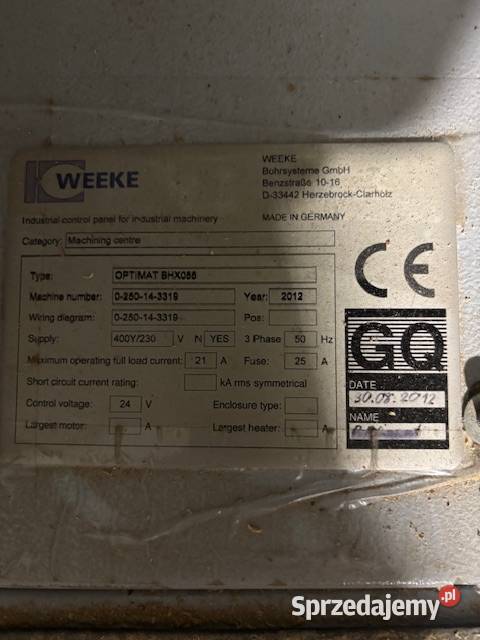 Wiertarka cnc Homag BHX 055 4 pozycyjny magazyn Białystok