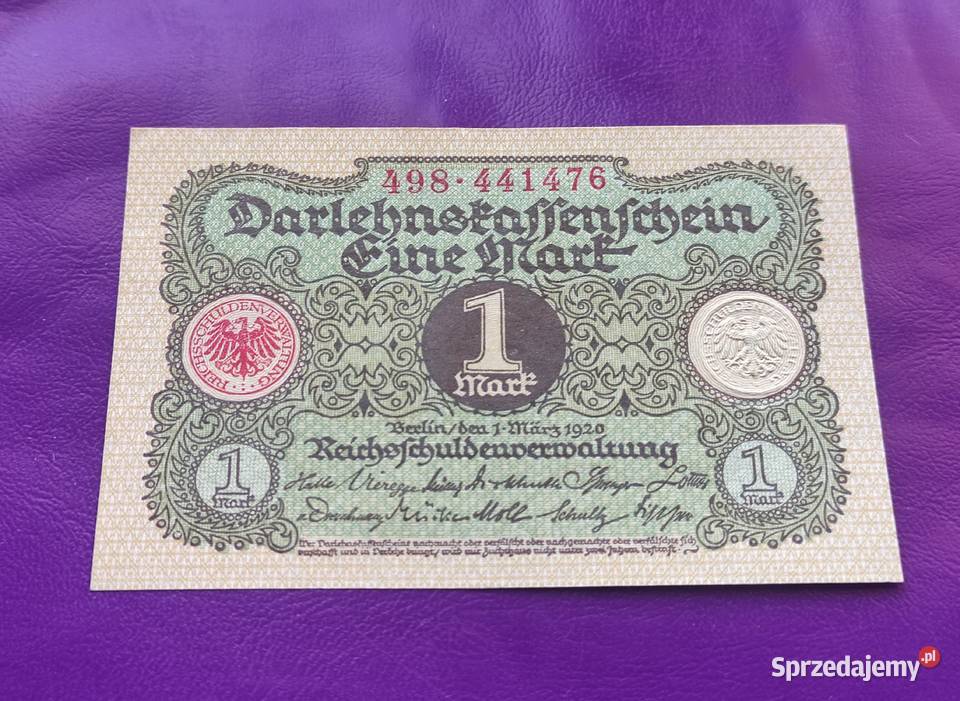 Banknot Niemcy 1 Marka 1920 Poszukiwany Rzadki Pruszków