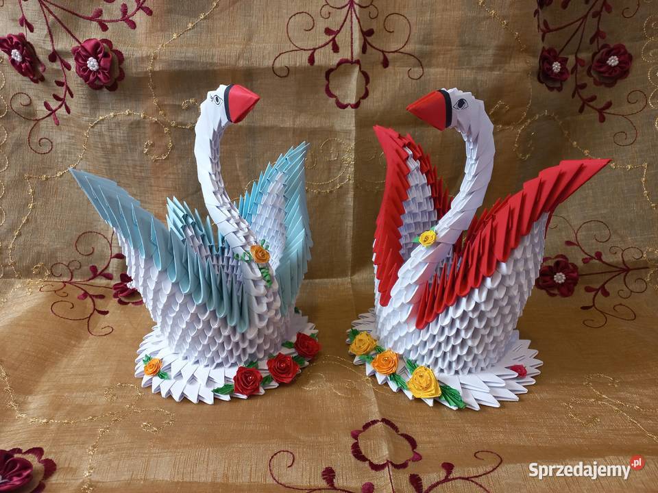 ŁABĘDŹ origami prezent dekoracja rękodzieło Puławy
