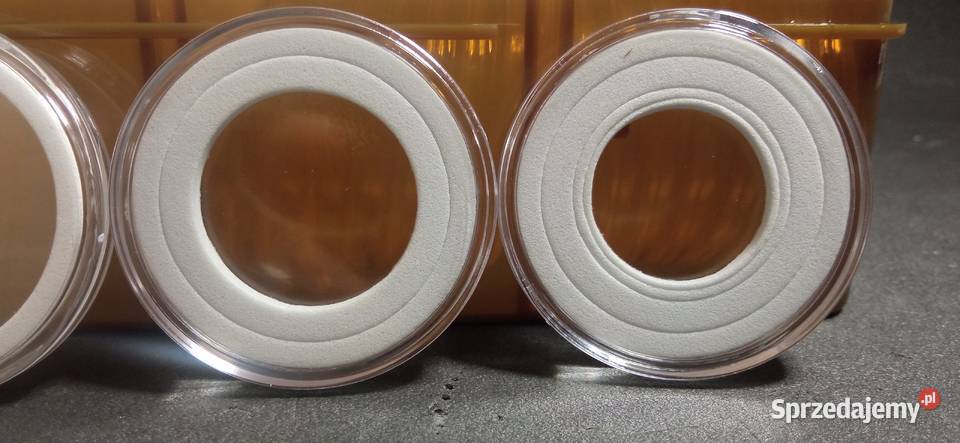Kapsle na monety 46 mm 84 sztuki z regulacją Numizmatyka Kolekcje Szczecin