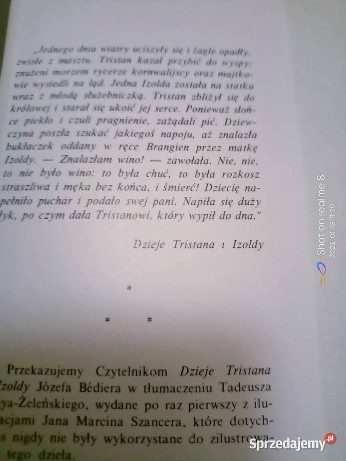 Tristan i izolda ilustracji Szancer unikat Warszawa