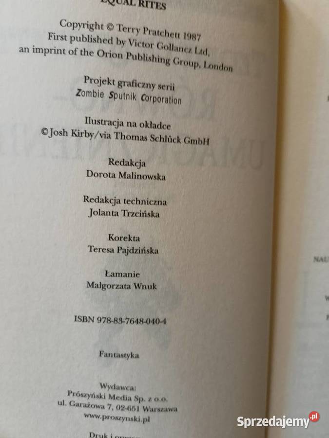 Równoumagicznienie książki Warszawa księgarnia sprzedam