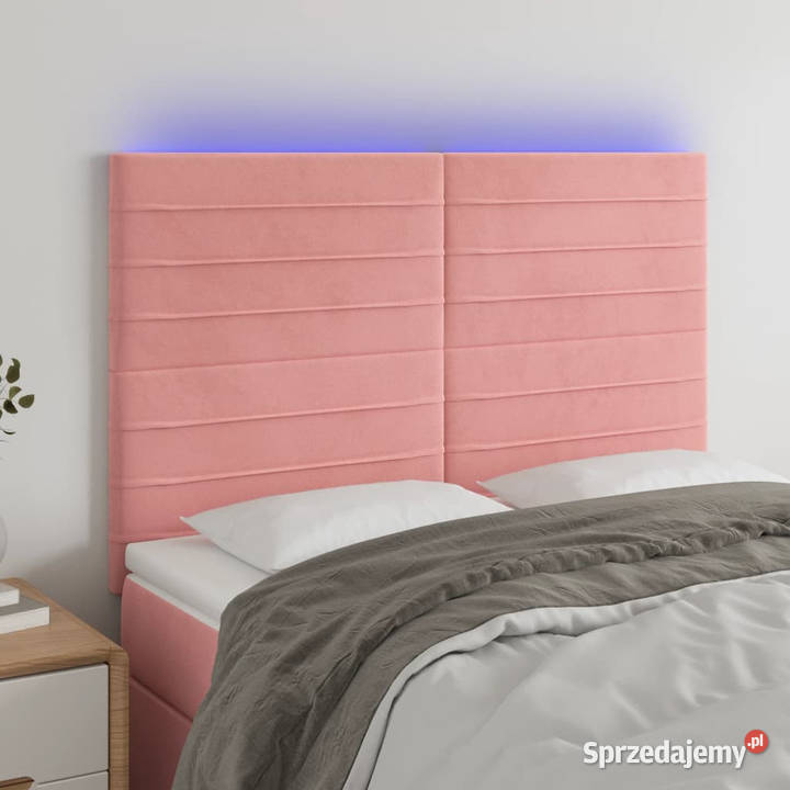 Zagłówek do łóżka z LED różowy 144x5x118128 Warszawa