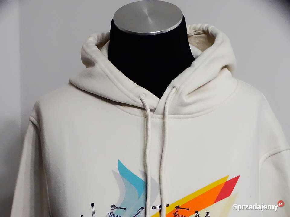 Bluza kremowa z kapturem i kieszeniami S Biłgoraj