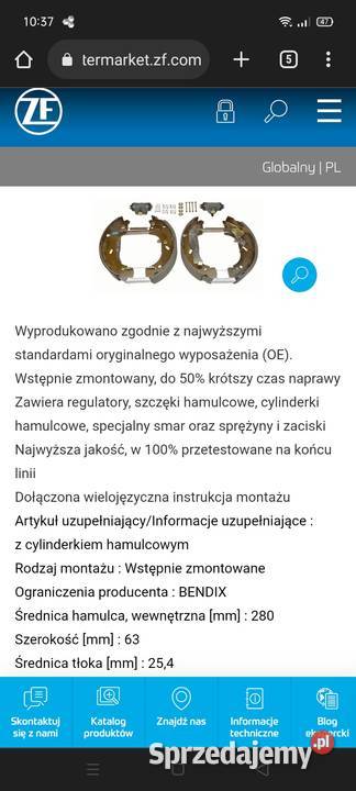 Szczęki hamulcowe 280x63 Ford Transit Łódź