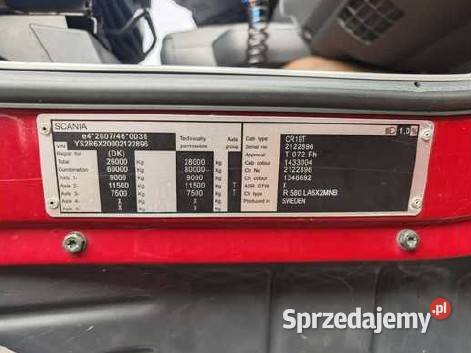 Samochód ciągnik siodłowy R580 E6 265t nie zachodniopomorskie Wolin sprzedam