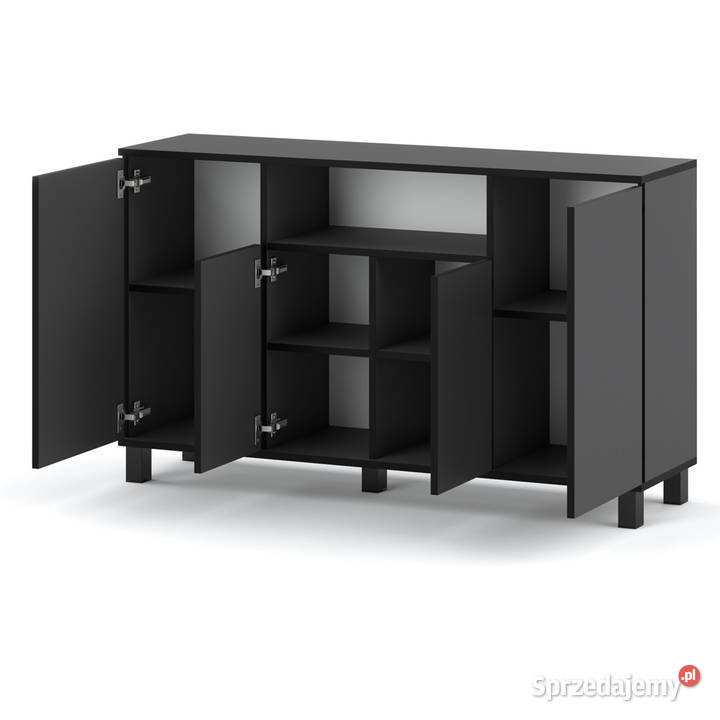 Komoda Szara 140 Bruno Nowoczesna Szeroka Szafka