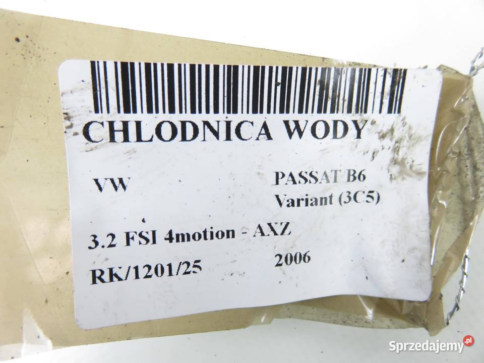 CHŁODNICA WODY VW PASSAT B6 Variant 3C5 32 FSI