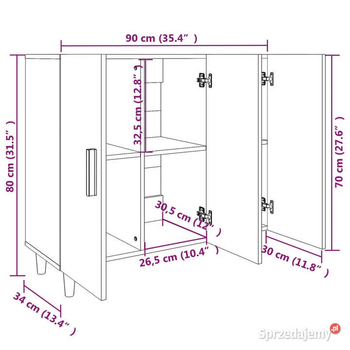 Szafka czarna 90x34x80 materiał drewnopochodny Warszawa