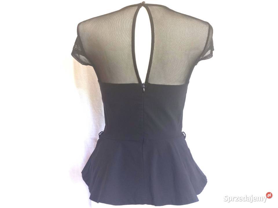 BLUZKA czarna Elegancka BASKINKA r 3638 NOWA Białystok