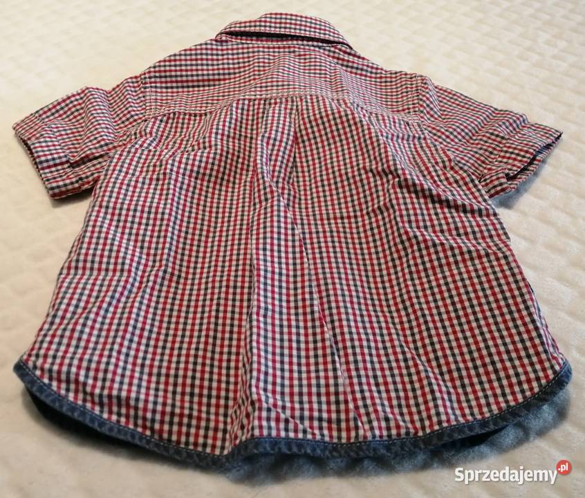 Koszula rozpinana w kratkę krótki rękaw 9298 sprzedam