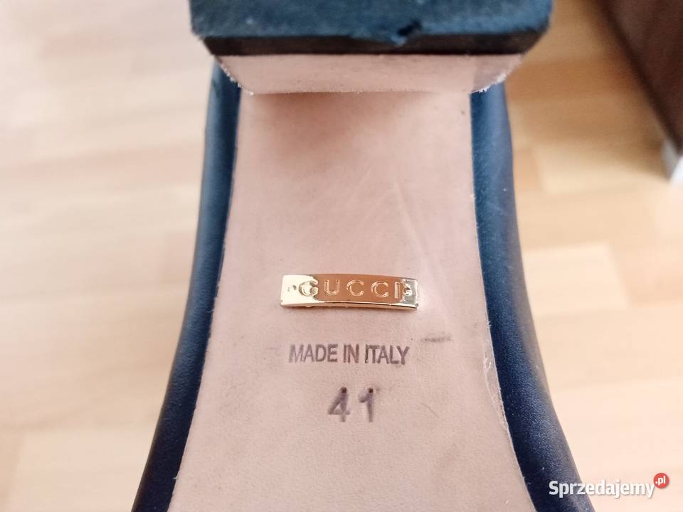 Pantofelki Gucci skórzane skóra