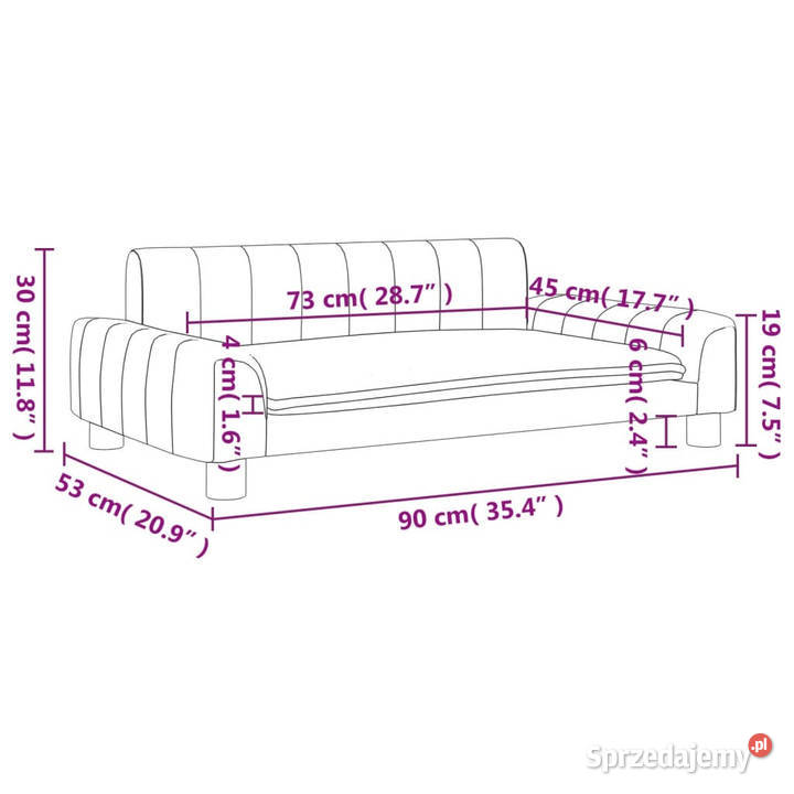 Sofa dzieci brązowa 90x53x30 sztuczna skóra mazowieckie Warszawa