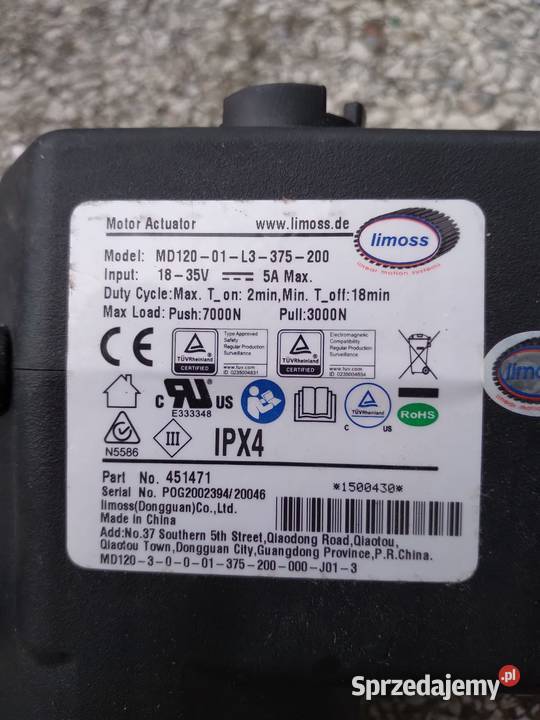 Siłownik do łóżka rehabilitacyjnego pacjenta śląskie Woźniki