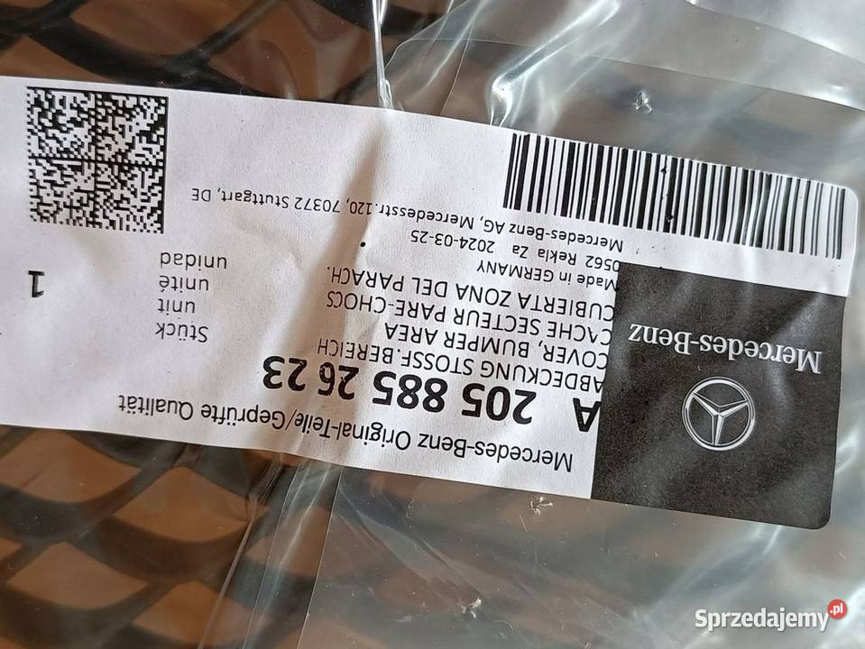 MERCEDES CKLASA W205 KRATKA ZDERZAKA PRAWY PRZÓD Atrapy Pleszew