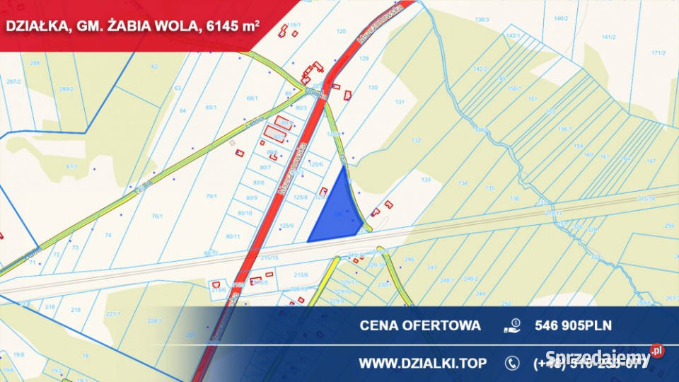 Działka inwestycyjna 6145 m2 magazyn usługi 89zł/m2 Piotrkowice
