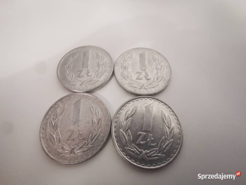 Stare monety 1 złoty 1986 rok PRL 4 sztuki