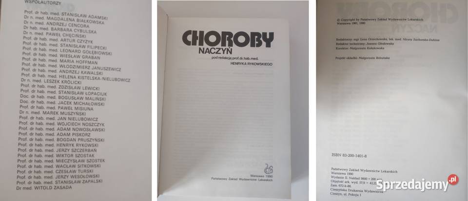 książka medyczna Choroby naczyń Henryk Rykowski twarda Kielce