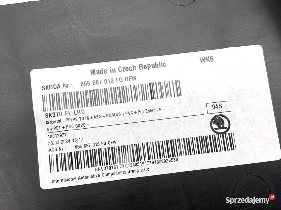 BOCZEK DRZWI LEWY PRZÓD SKODA KAMIQ Crossover