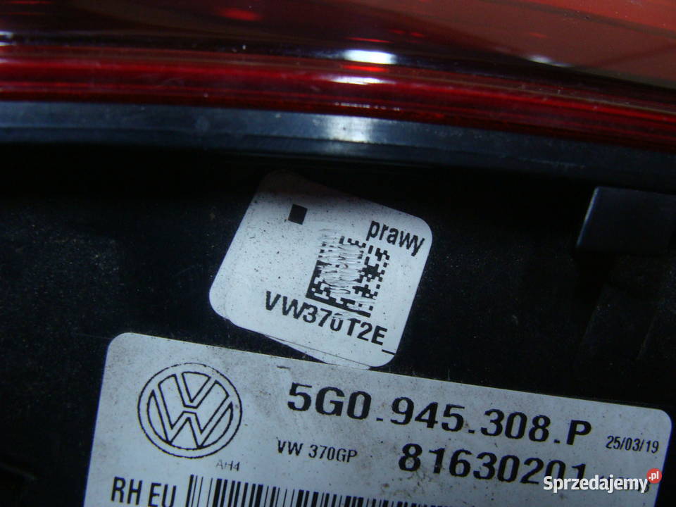 GOLF VII LIFT LAMPA TYŁ TYLNA PRAWA 5G0945308P Oświetlenie Goleniów sprzedam