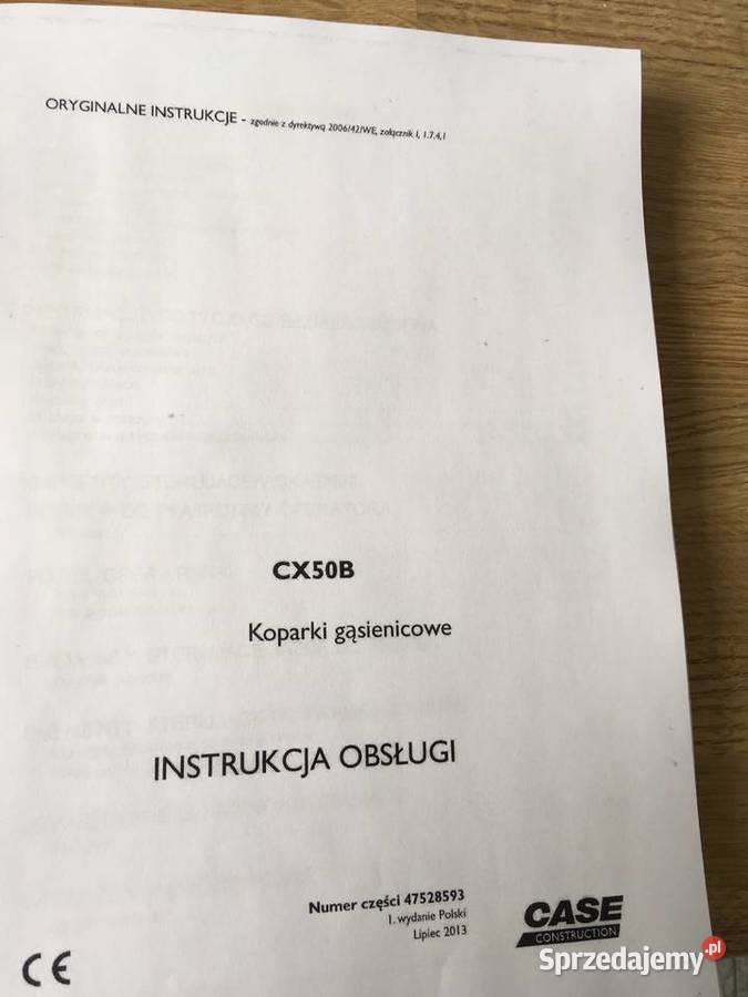 dtr instrukcja obsługi case CX50B i inne Szczecin sprzedam