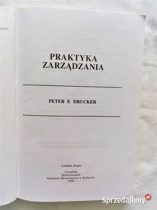 Peter Drucker Sztuka Zarządzania Katowice