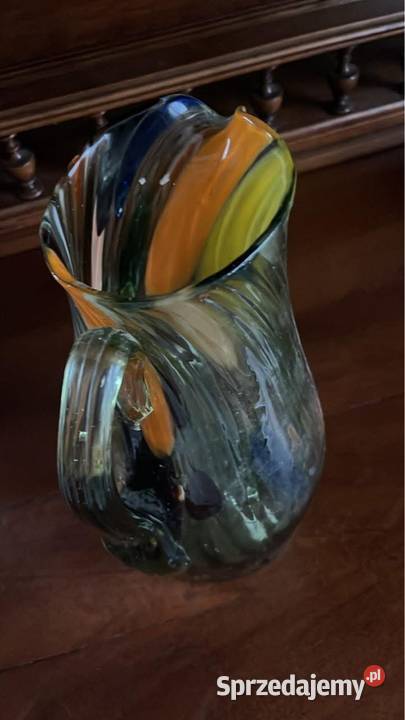 Dzbanek szklany Szkło kolorowe Czasy Prl