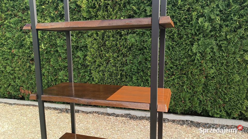 Regał drewniany lite na książki półka loft 200cm