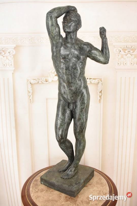 Ogromna Rzeźba wg Auguste Rodin Męski Akt Adam Rzeźby i figury małopolskie Kraków