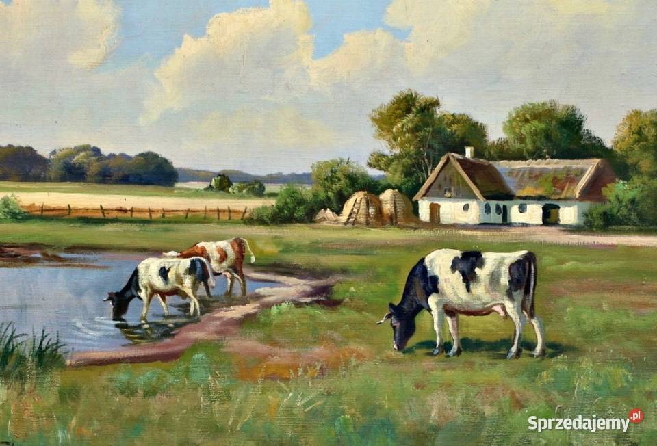 obraz olejny Anders Holm 17511824 Krowy pejzaż