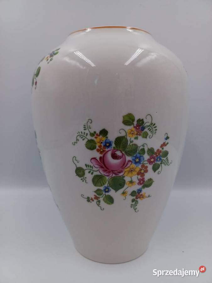 Porcelanowy ręcznie malowany wazon sygn Inowrocław