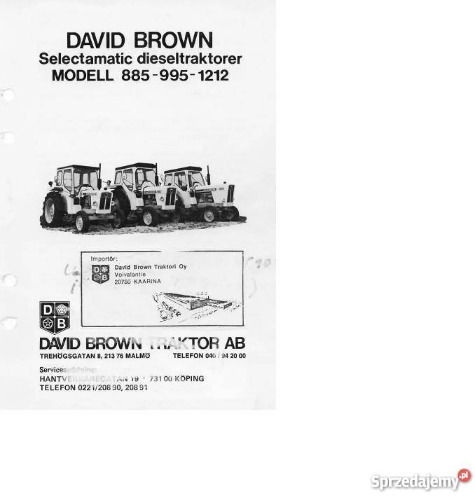 David Brown 996 katalog części instrukcja Kielce