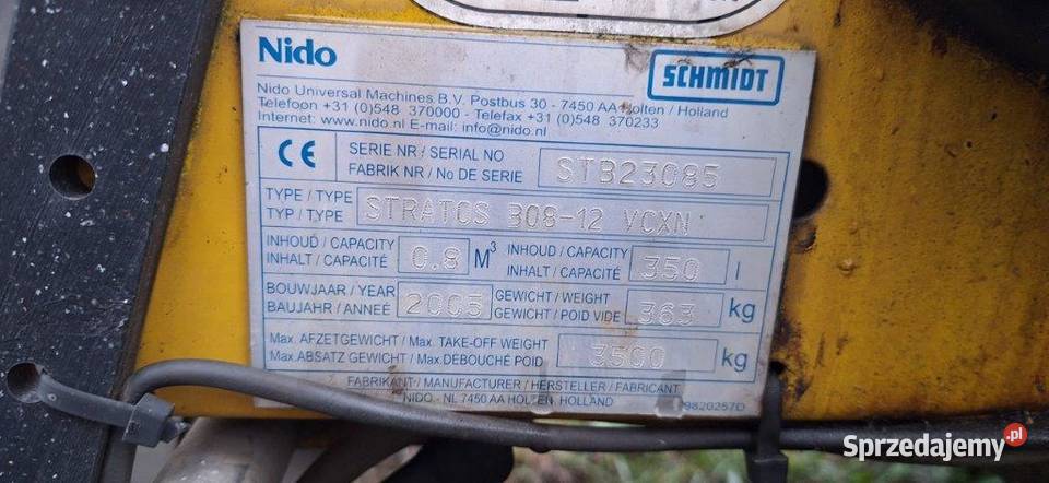 Posypywarka Nido STRATOS B0812 VCXN Motylewo